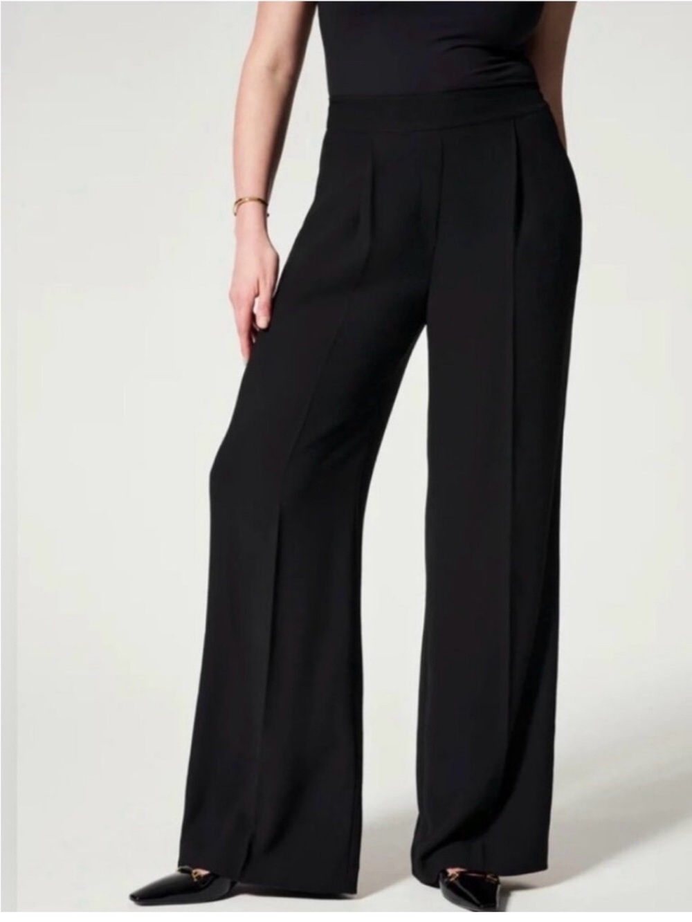 SPANX Black Carefree Crepe Pants Size L